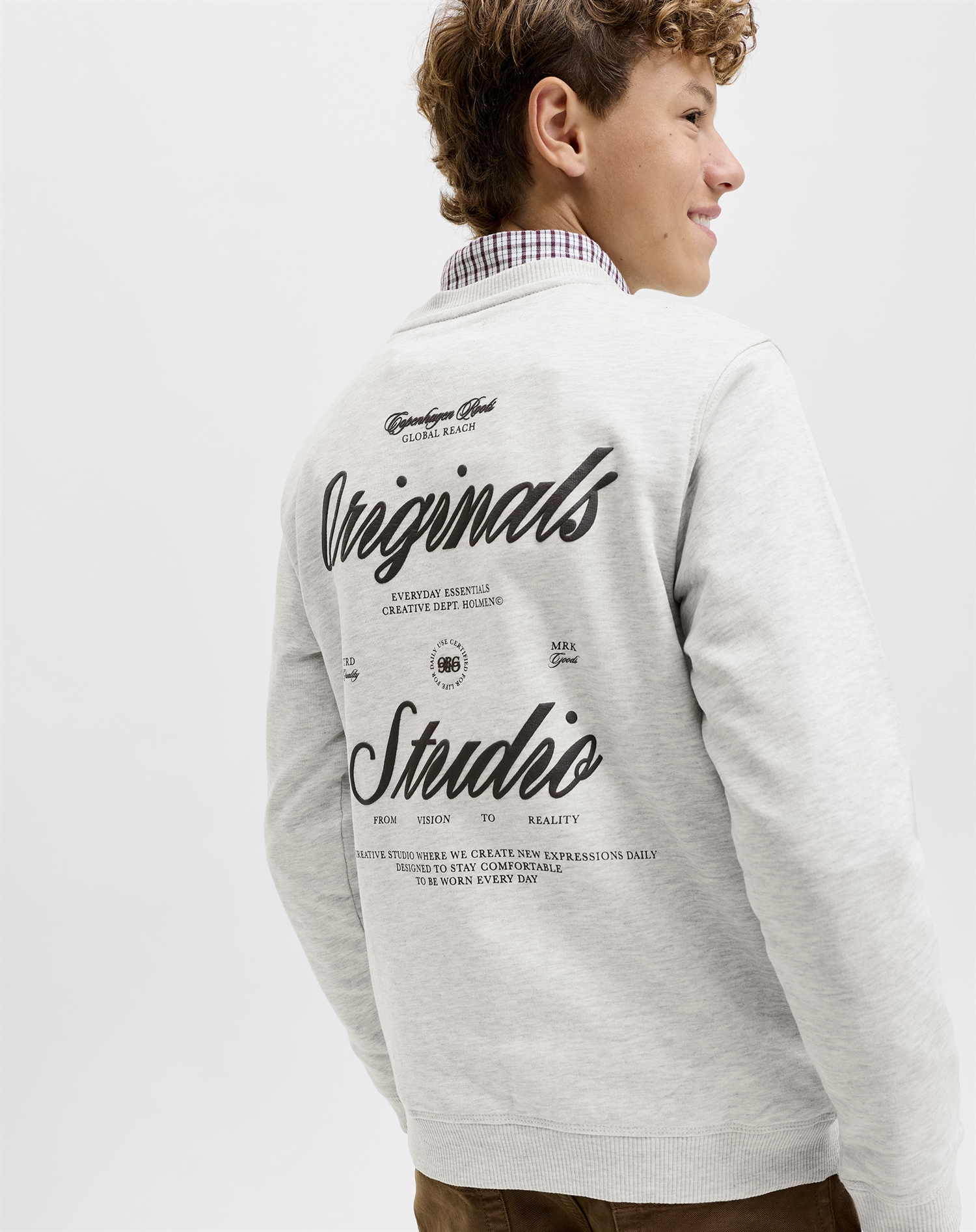 Jack & Jones Junior - JORNorrebro Typo Back Sweatshirt - White Melange